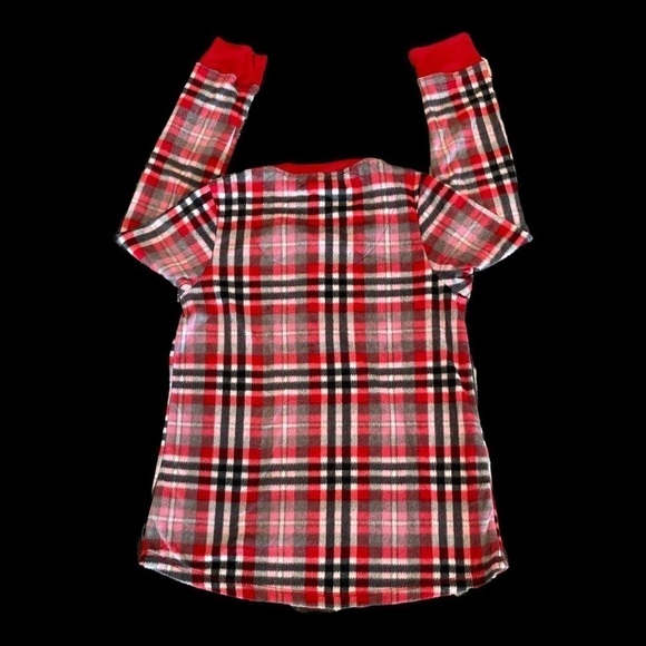 Nwot Secret Treasures Size S (4-6) Plaid Fleece 4 Button Henley Top - Picture 2 of 2